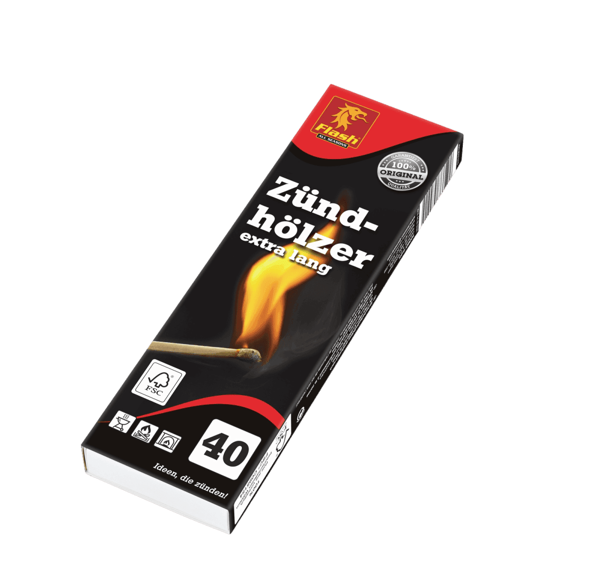FLASH Zündhölzer 40 Stück extra lang